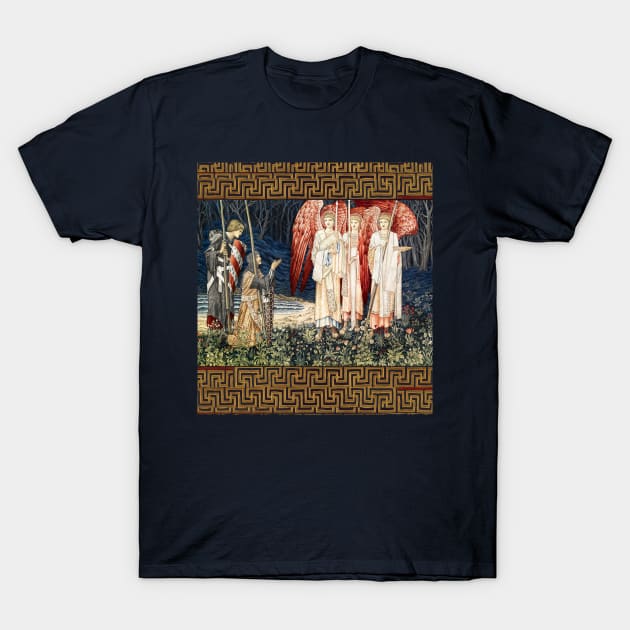 Quest for the Holy Grail,The Attainment,Vision of the Angels to Sir Galahad, Sir Bors and Sir Percival T-Shirt by BulganLumini